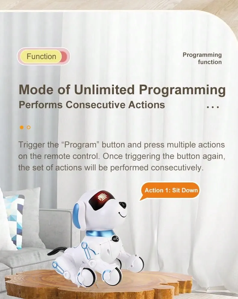 RC Robot Dog, 2.4GHz Remote Control Robot Pet, Smart Artificial Intelligent Robot Dog, Toys For Children Over 3 Years, 3.7V Rechargeable Battery, Children's Best Playmate