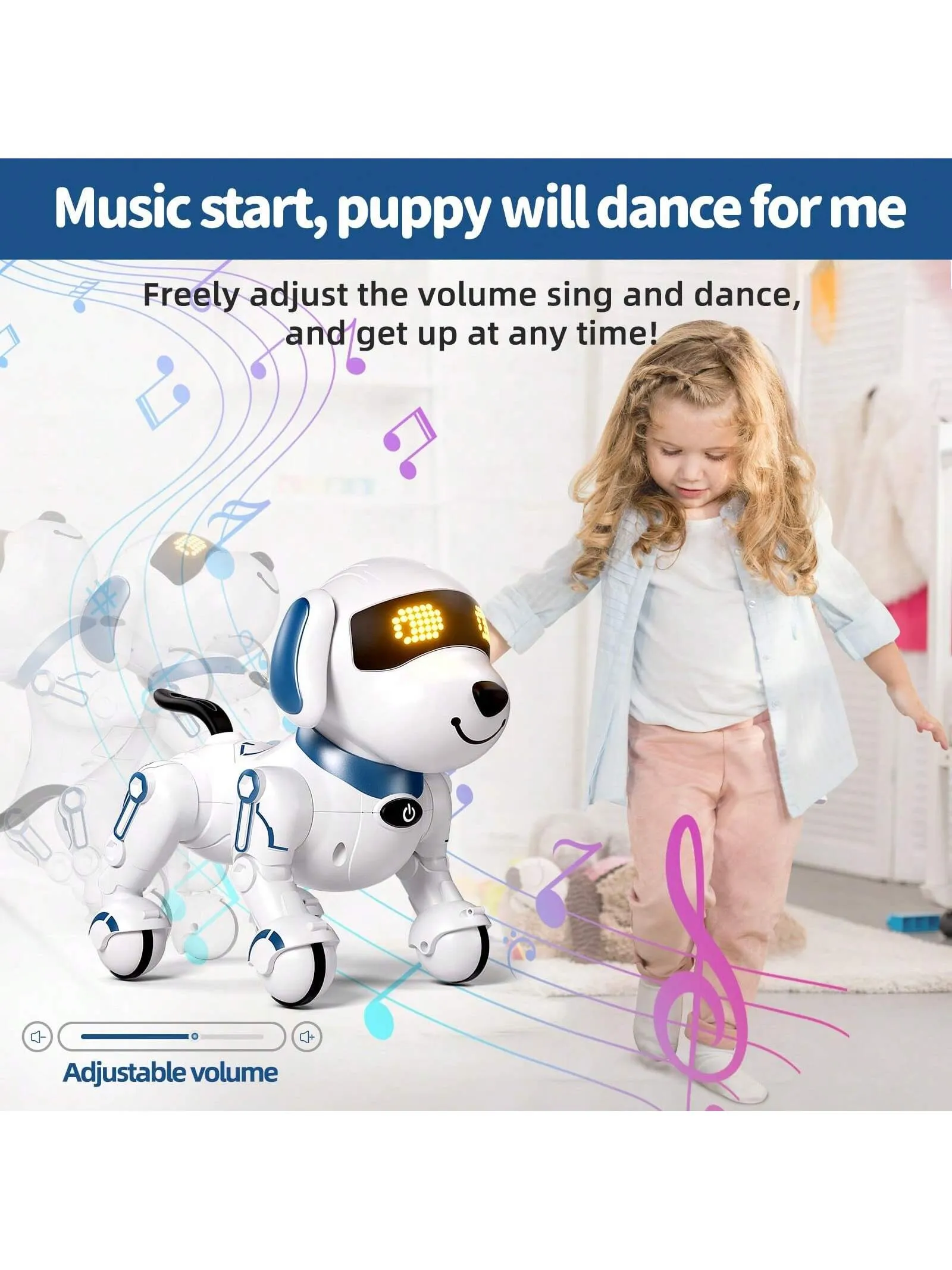 RC Robot Dog, 2.4GHz Remote Control Robot Pet, Smart Artificial Intelligent Robot Dog, Toys For Children Over 3 Years, 3.7V Rechargeable Battery, Children's Best Playmate