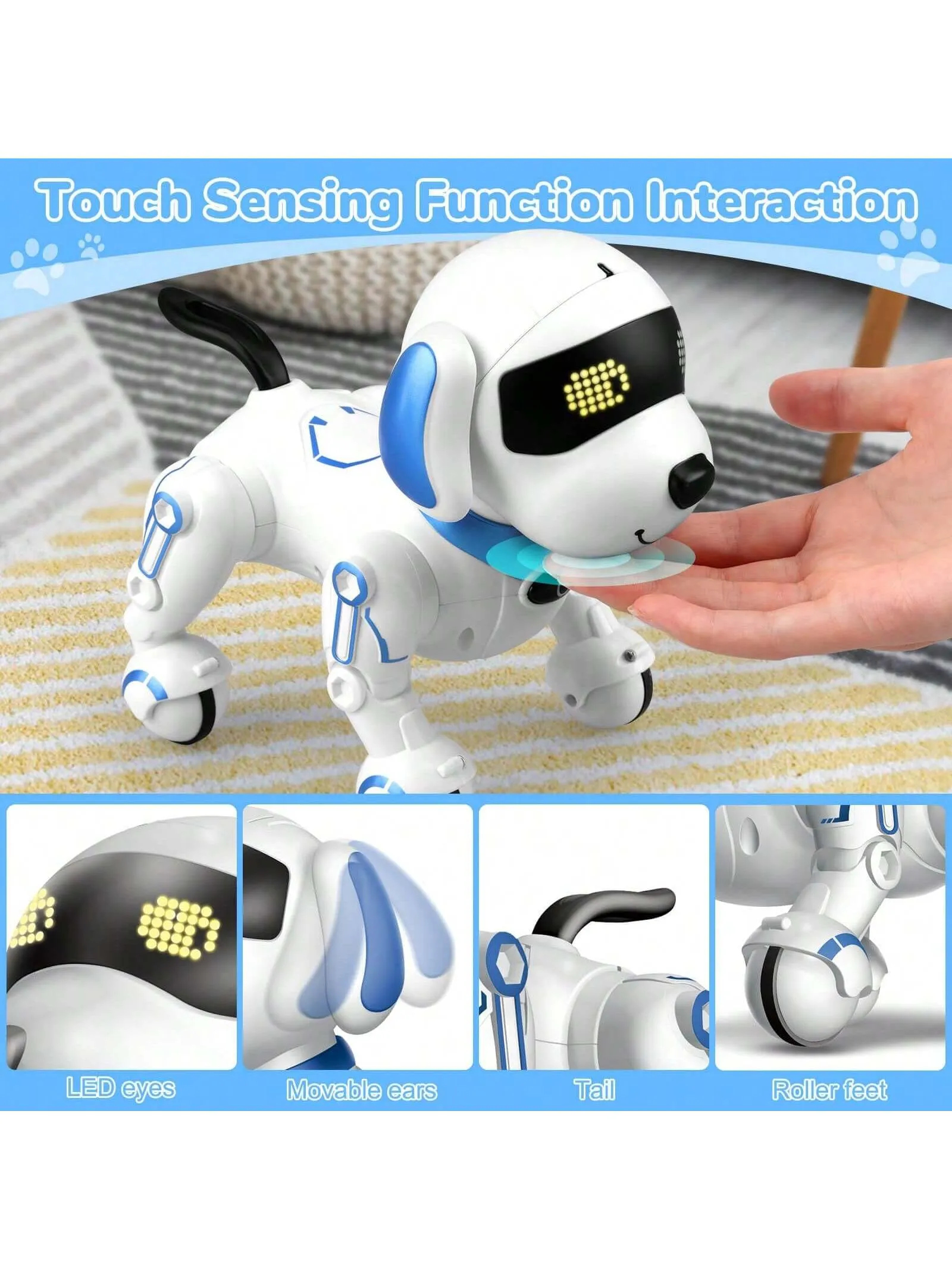 RC Robot Dog, 2.4GHz Remote Control Robot Pet, Smart Artificial Intelligent Robot Dog, Toys For Children Over 3 Years, 3.7V Rechargeable Battery, Children's Best Playmate
