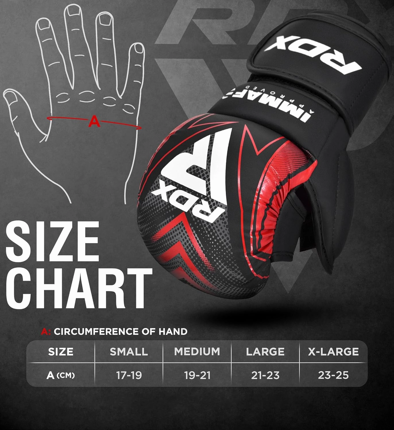 RDX IMMAF Approved Sparring Grappling Gloves, Professional Grade Hybrid Design for Competition Level and Training, Ventilated Open Palm, Adjustable Wrist Straps, Martial Arts Muay Thai, Men Women