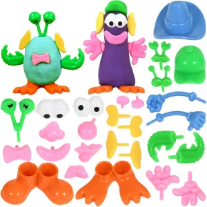 READY 2 LEARN Dough Character Accessories | Set of 52 | 21 Different Shapes | Playdough Accessories for Kids | Create Whacky Animals and Characters