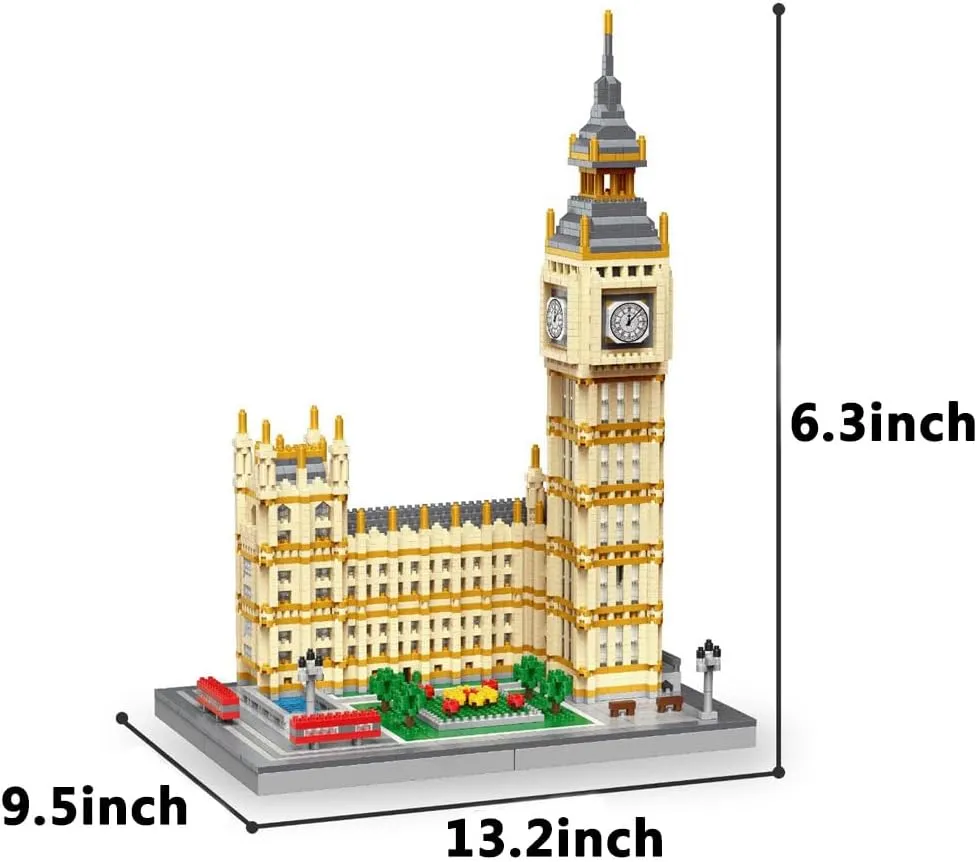 Real Big Ben Micro Building Blocks Set (3466PCS) World Famous Architectural Model Toys Gifts for Kid and Adult
