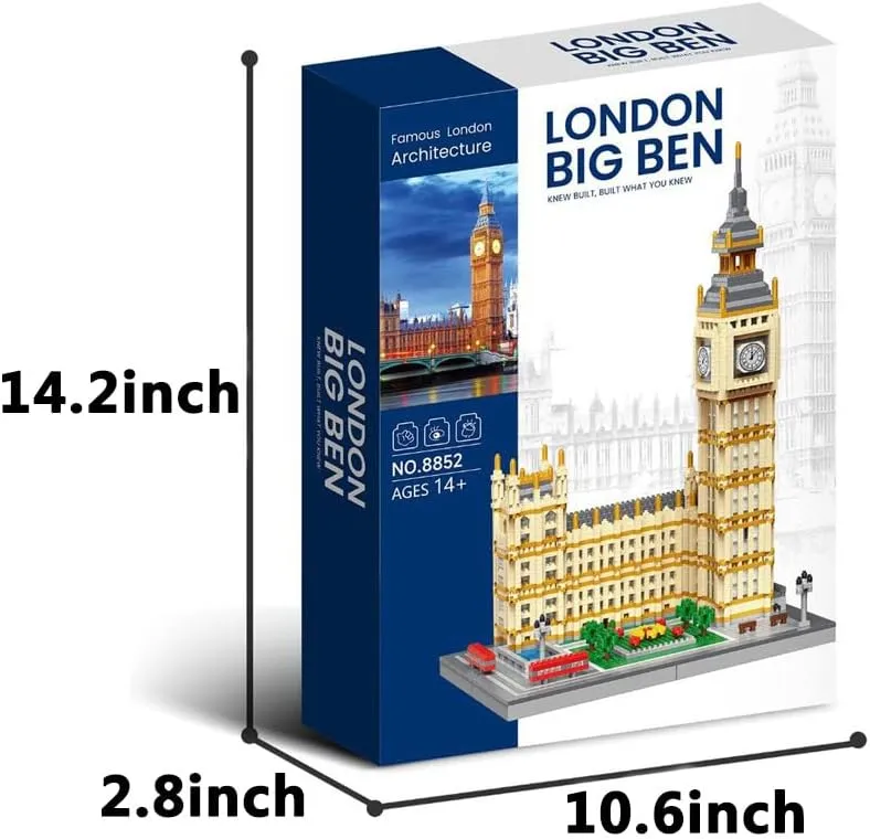 Real Big Ben Micro Building Blocks Set (3466PCS) World Famous Architectural Model Toys Gifts for Kid and Adult