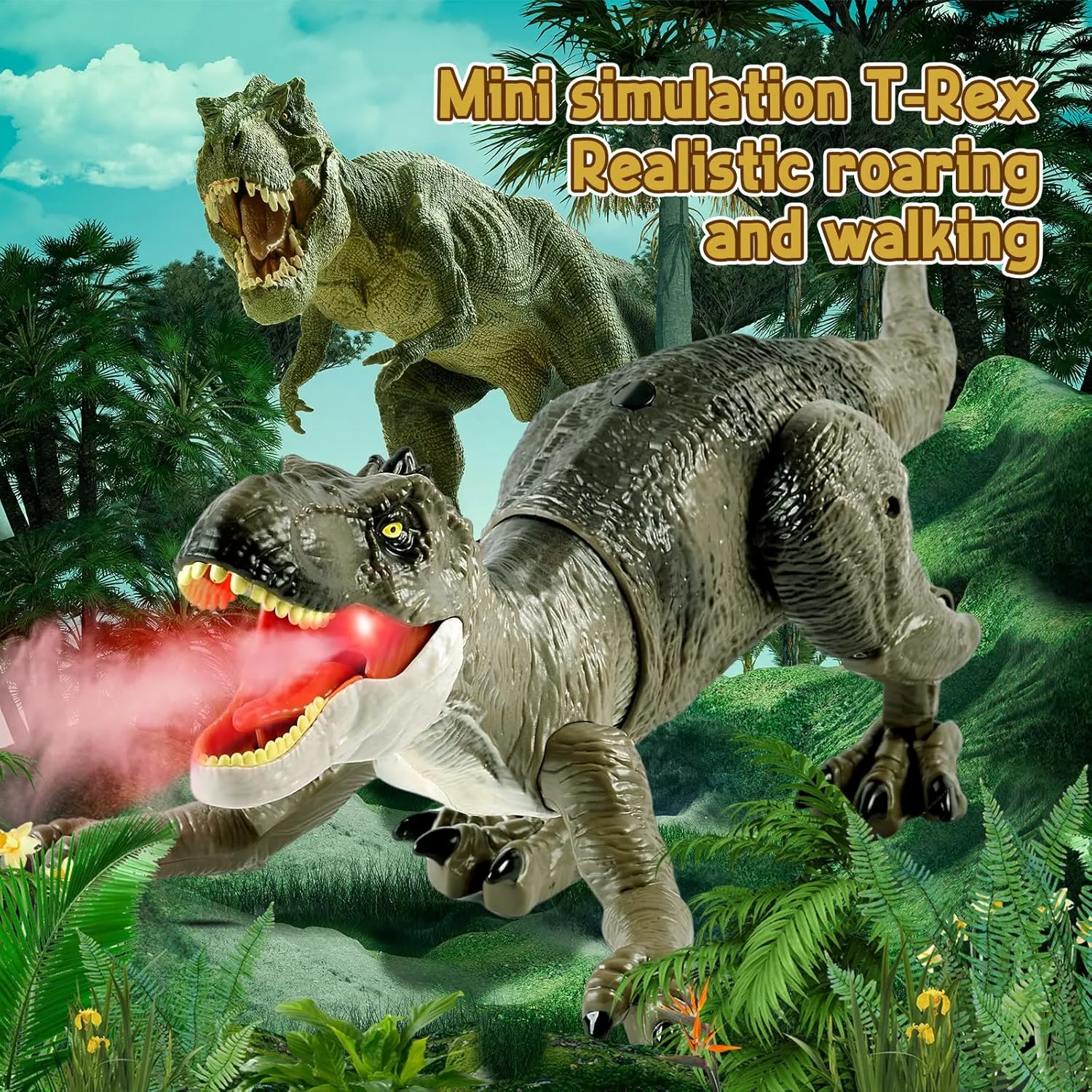 Remote Control Dinosaur for Boys 4-7,Robot Dinosaur Toys for Kids 5-7, rc Dinosaur with Realistic Legs & Spray Stream,t rex Toys for Kids 3 5 7 Year Old boy Birthday Gift