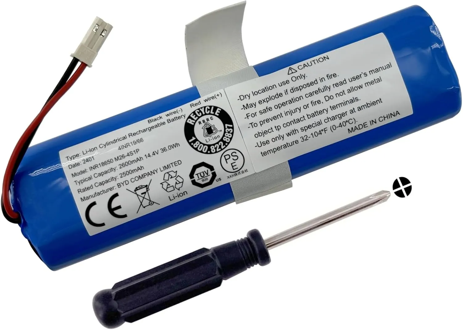Replacement Battery for ILIFE V3s Pro, V5s Pro, V8s, X750, V40, V50, V55, V80, V8, Noisz S5 Pro Robot Vacuum Cleaner 14.4V 2600mAh