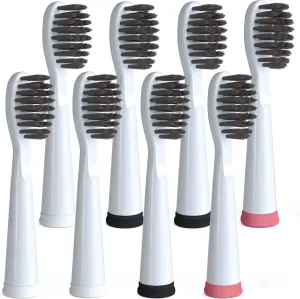 Replacement Electric Toothbrush Heads for Fairywill, Sonic-FX, SnapWhite – Soft Nylon Charcoal Bristle Twist Lock Replacement Tooth Brush Head, Compatible with Electric Toothbrushes (White, Pack of 8)