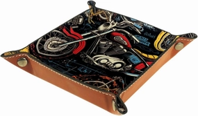 Retro Colorful Motorcycle Stacking Jewelry Organizer Trays, Desk Drawer Organizer Tray for Earrings, Bracelets, Rings, and More, Small and Versatile