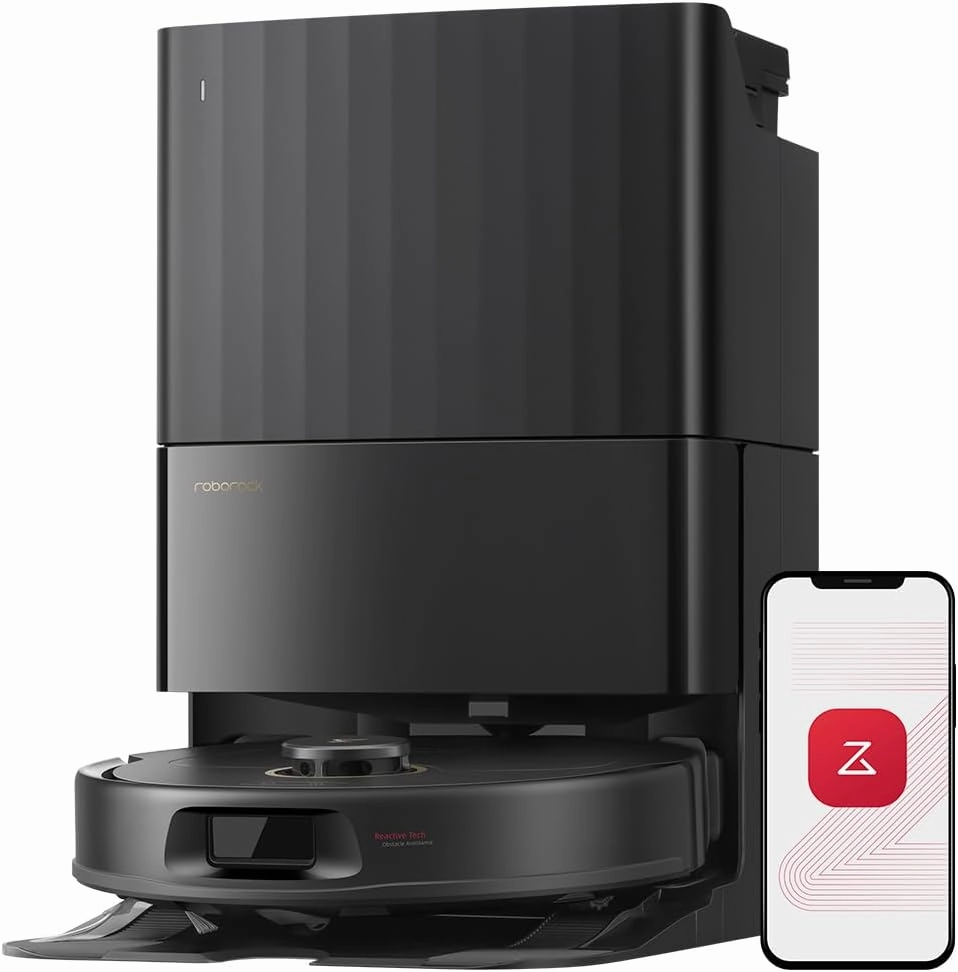 roborock Qrevo S5V Robot Vacuum and Mop, FlexiArm Edge Mopping, 12,000Pa Suction, Smart Obstacle Avoidance, Dual Anti-Tangle Brushes, 10mm Mop Lifting, Auto Mop Washing&Drying, Self-Emptying&Refilling