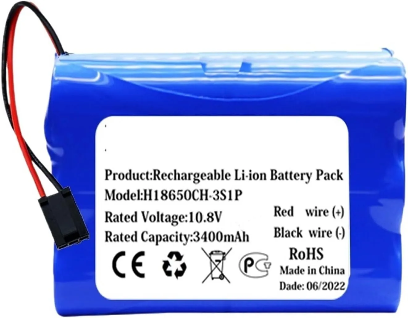 Robot Vacuum 10.8V 3400mAh Robot Battery ，Compatible for Puppyoo， V-M611A V-M611 V-M615 Vacuum Cleaner Robotic Battery Accessories(Battery-2800mAh)