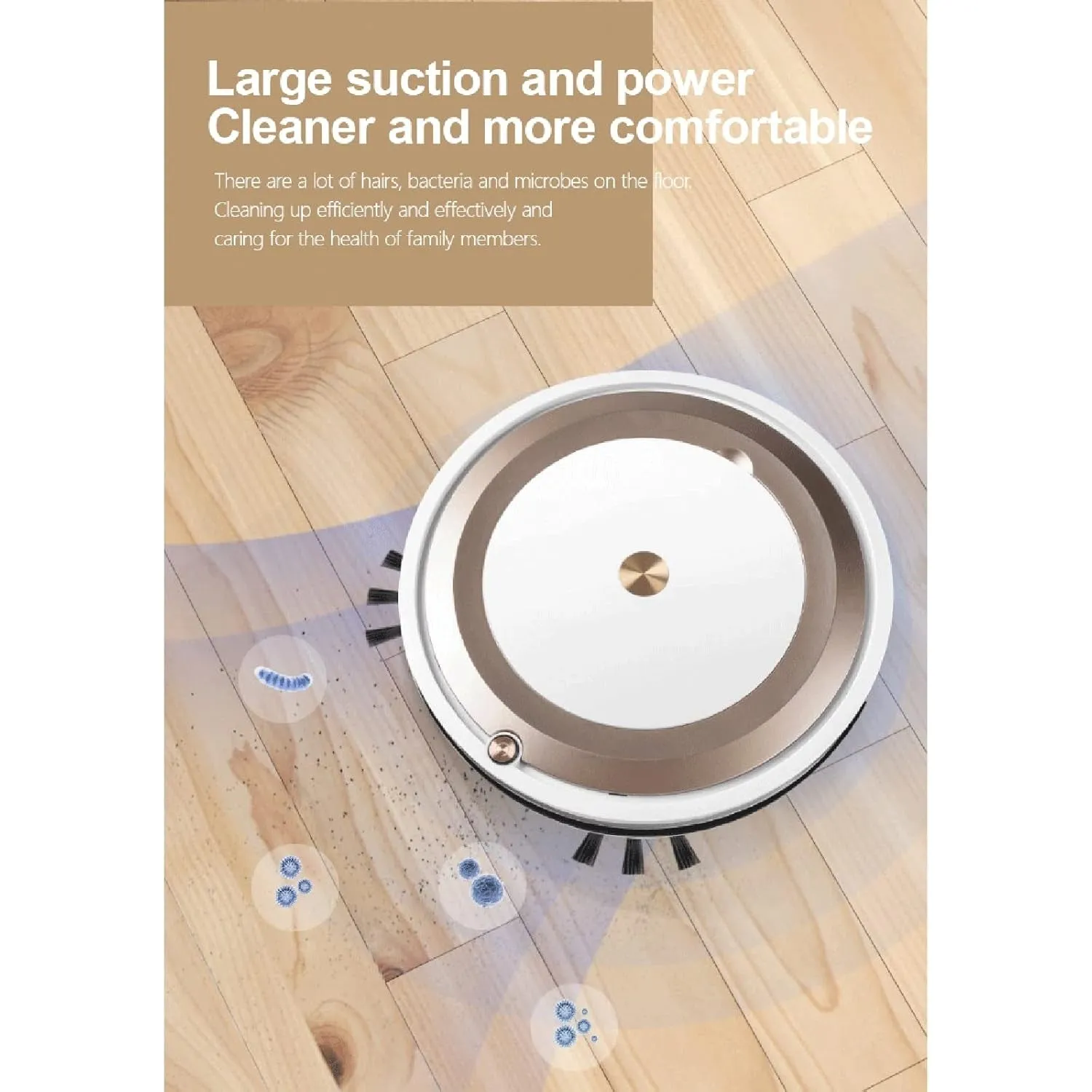 Robot Vacuum Cleaner, Super-Thin Robotic Vacuum with Mop, Low Noise, App Control, Schedule Cleaning, Auto Sweeper for Hard Floor, Carpet, Pet Hair,E (H)