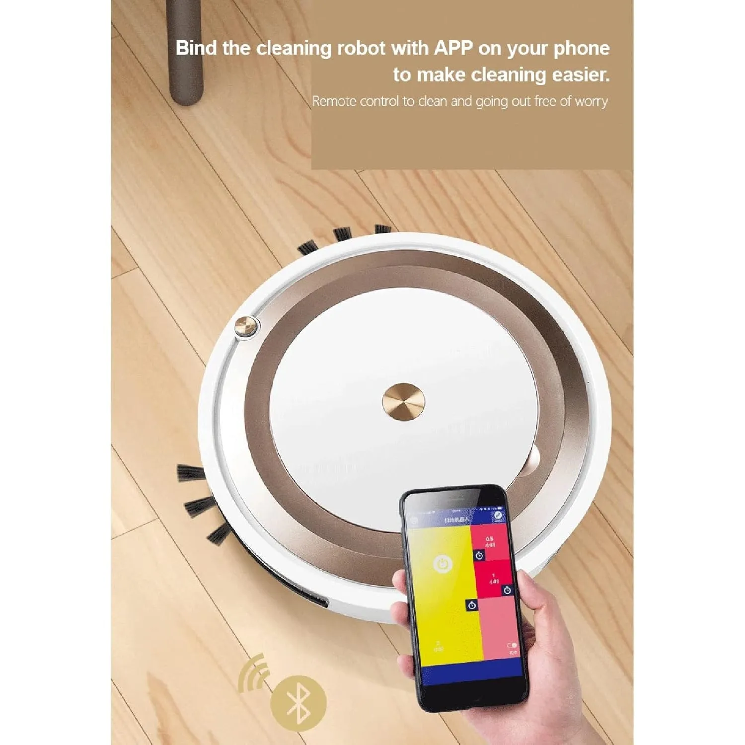 Robot Vacuum Cleaner, Super-Thin Robotic Vacuum with Mop, Low Noise, App Control, Schedule Cleaning, Auto Sweeper for Hard Floor, Carpet, Pet Hair,E (H)