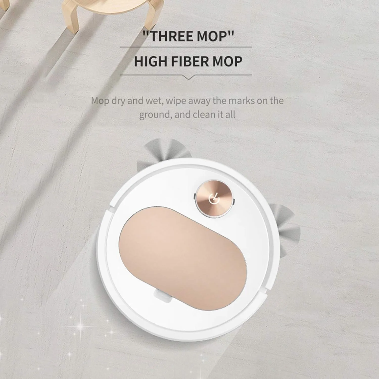 Robot Vacuum Cleaner, Sweeping and Mopping 2 in 1, APP Control, Slim Quiet Smart Robotic Vacuums for Low-Pile Carpets, Hard Floors and Pet Hair,Gold (Silver)