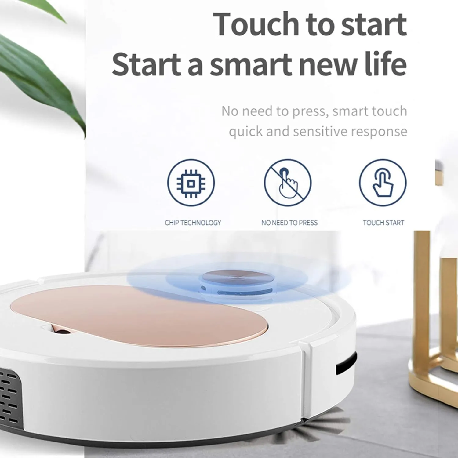 Robot Vacuum Cleaner, Sweeping and Mopping 2 in 1, APP Control, Slim Quiet Smart Robotic Vacuums for Low-Pile Carpets, Hard Floors and Pet Hair,Gold (Silver)