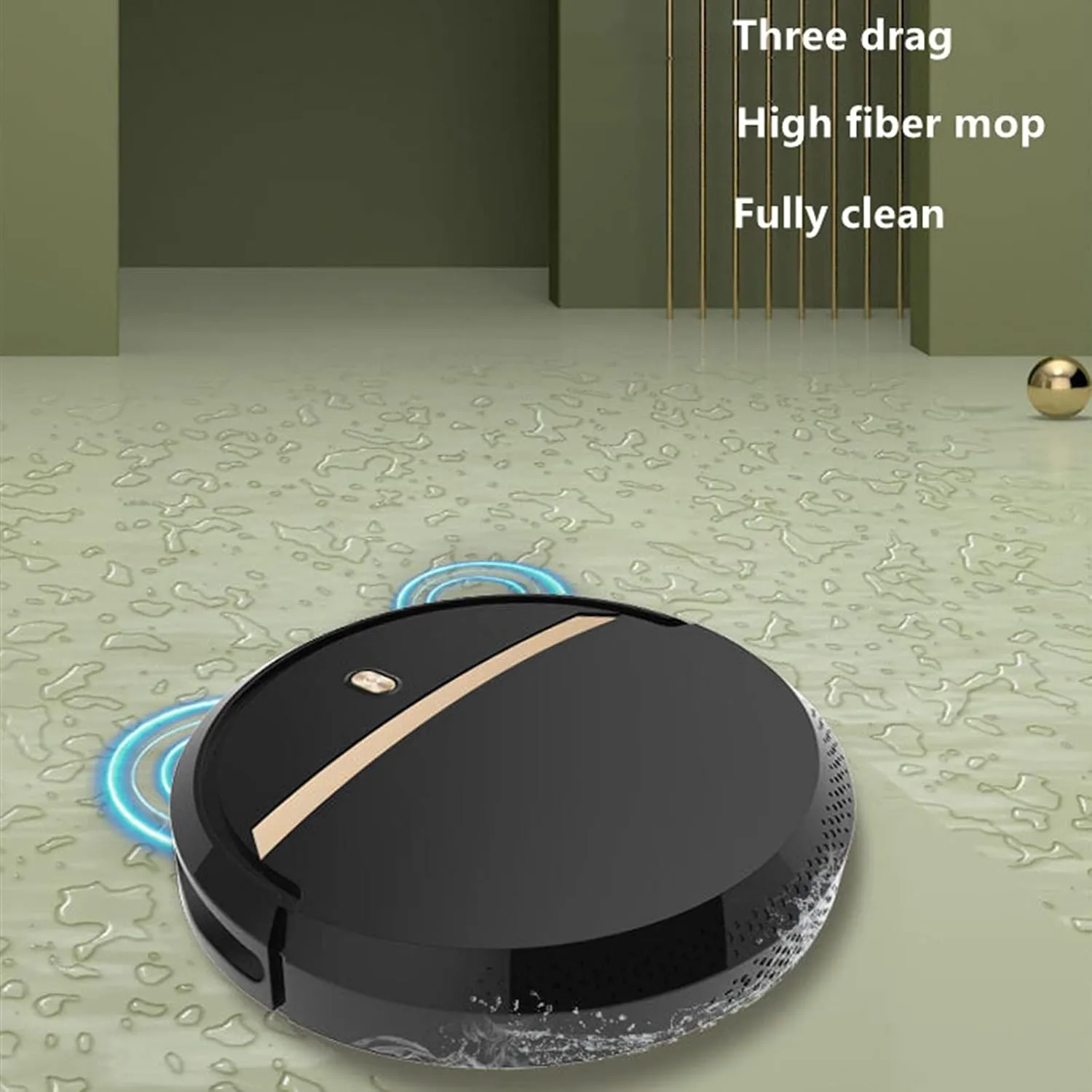 Robot Vacuum Cleaner with Mop, 1500Pa Strong Suction, Quiet, Battery up to 2.5 s, Robotic Vacuums for Hard Floors and Pet Hair,Green (Green)