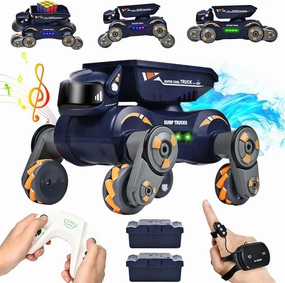Robot Dog Toys for Boys Girls, Remote Control Car for Kids Ages 5-7, Rechargeable RC Car Stunt Kids Toy with Light Music Gesture Sensing RC Trucks Robot Toys for 8-12 Boys Girls Birthday Gift Orange