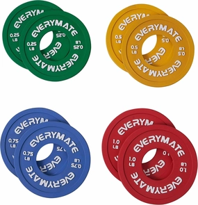 Rubber Fractional Weight Plates Set of 8 Micro Weight Plate Pair of 0.25LB 0.5LB 0.75LB 1 LB for Olympic Barbells for Strength Training Micro Plates Weight Plate