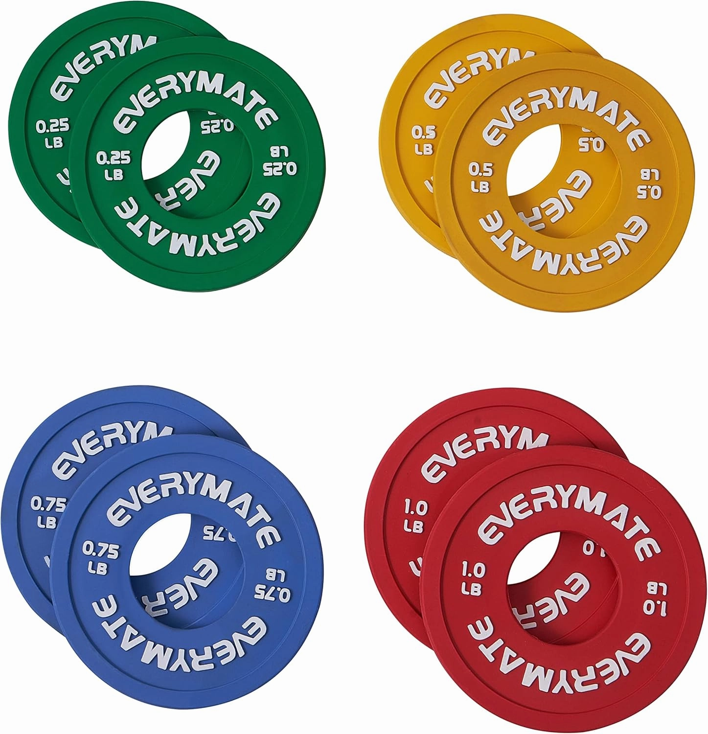 Rubber Fractional Weight Plates Set of 8 Micro Weight Plate Pair of 0.25LB 0.5LB 0.75LB 1 LB for Olympic Barbells for Strength Training Micro Plates Weight Plate