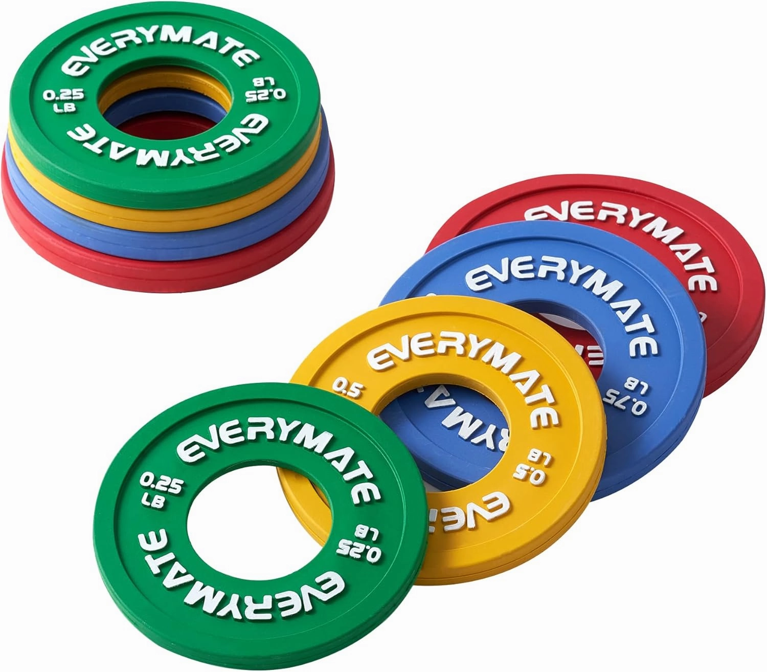 Rubber Fractional Weight Plates Set of 8 Micro Weight Plate Pair of 0.25LB 0.5LB 0.75LB 1 LB for Olympic Barbells for Strength Training Micro Plates Weight Plate