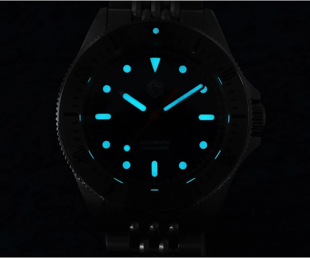 San Martin Men Watch 38.8mm Automatic Mechanical Wristwatch 20ATM BGW-9 Luminous Sapphire NH35 120 Clicks Steel Bezel