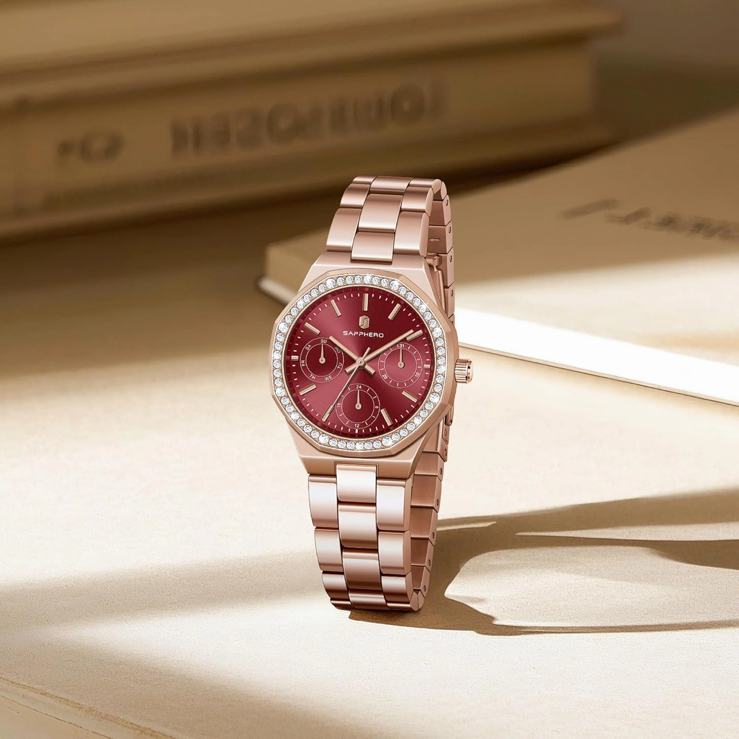 SAPPHERO Watches for Women Luxury Ladies Watches Women's Bracelet Watch Small Stainless Steel Analog 3ATM Waterproof Wrist Watch for Women