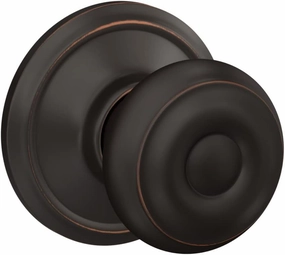 Schlage F10 V GEO 716 Georgian Door Knob, Hall & Closet Passage Lock, Aged Bronze