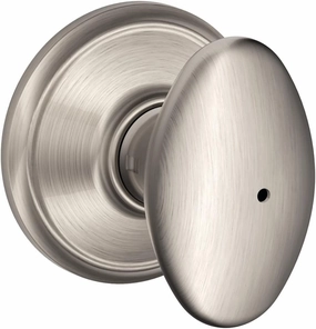 Schlage F40 V SIE 619 Sienna Door Knob, Bed & Bath Privacy Lock, Satin Nickel
