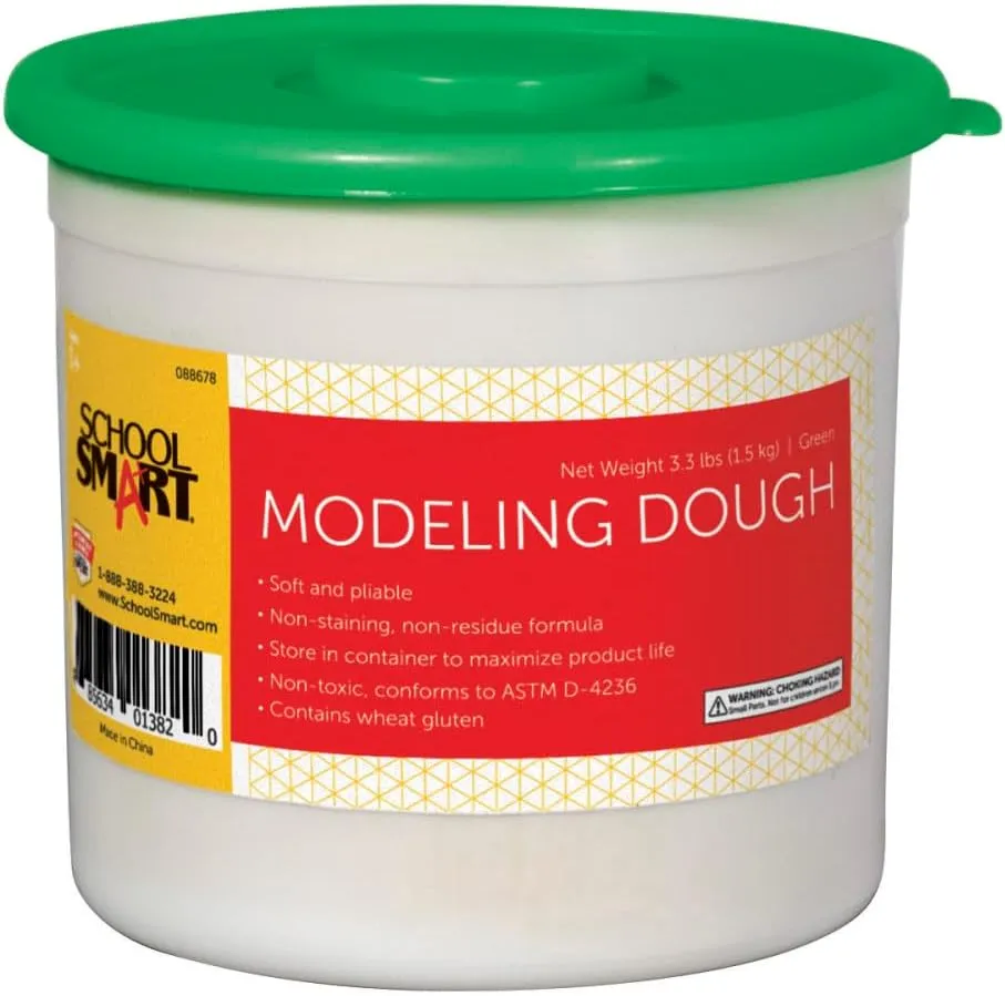 School Smart Modeling Dough, 3-1/3 Pound Tub, Green