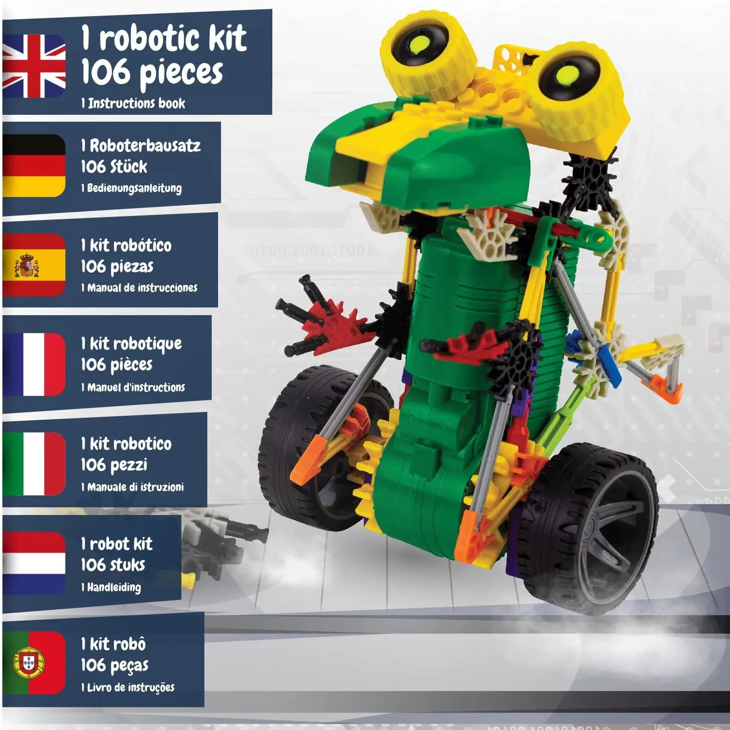 Science4you Robotics Rexbot - Robot Building Toy for Kids Age 8-14, Kit with 106 Pieces to Build Your Own Robot and Make it Move, Science Kit and STEM Toy for Kids 8  Years Old
