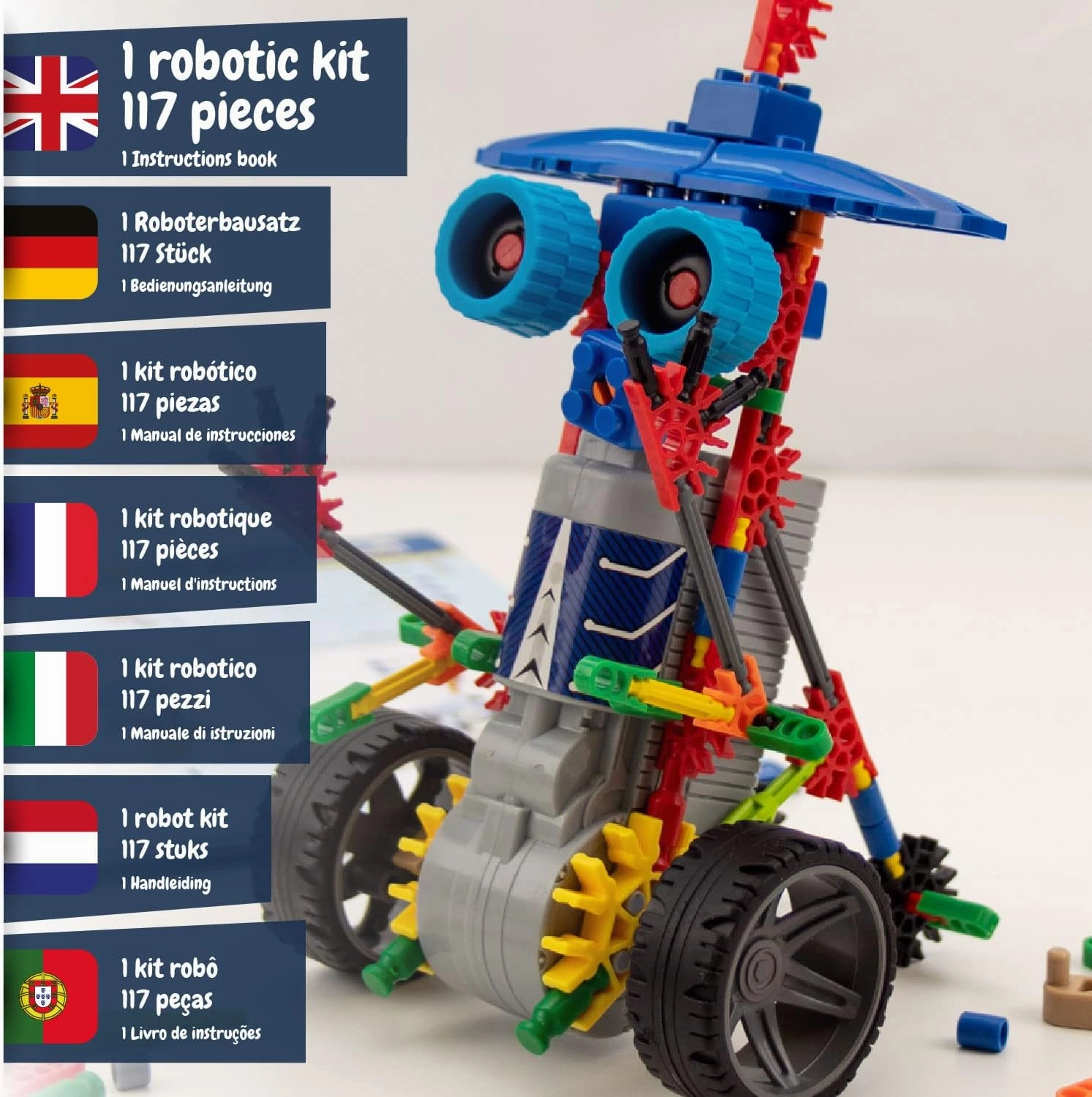 Science4you Deltabot Robot Toy Kit for Kids Age 8-12 - STEM 117 Pieces Robotics Kit, Build Your Own Robot Toy for Kids Age 8 , Educational Science Kits DIY Building Toys, Gift for Boys and Girls