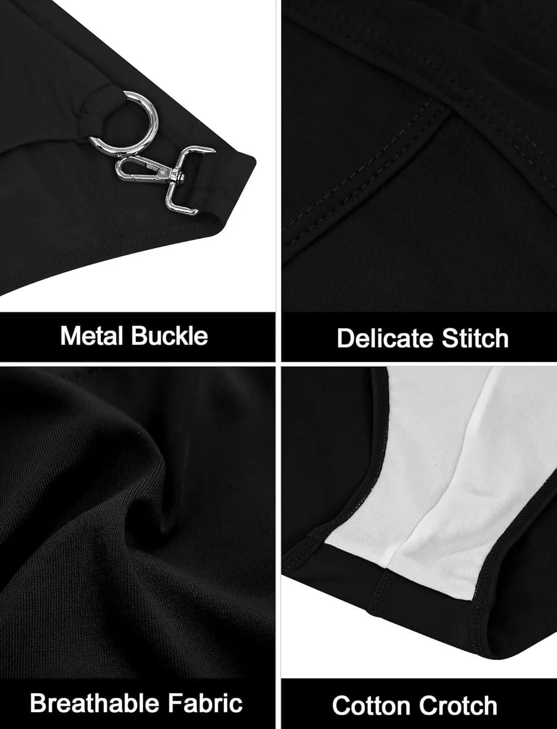 SEAUR Men’s Sexy Bikini Swim Briefs Stretch Low Rise Swimsuit Casual Beach Swimwear Quick Dry Athletic Bathing Suit