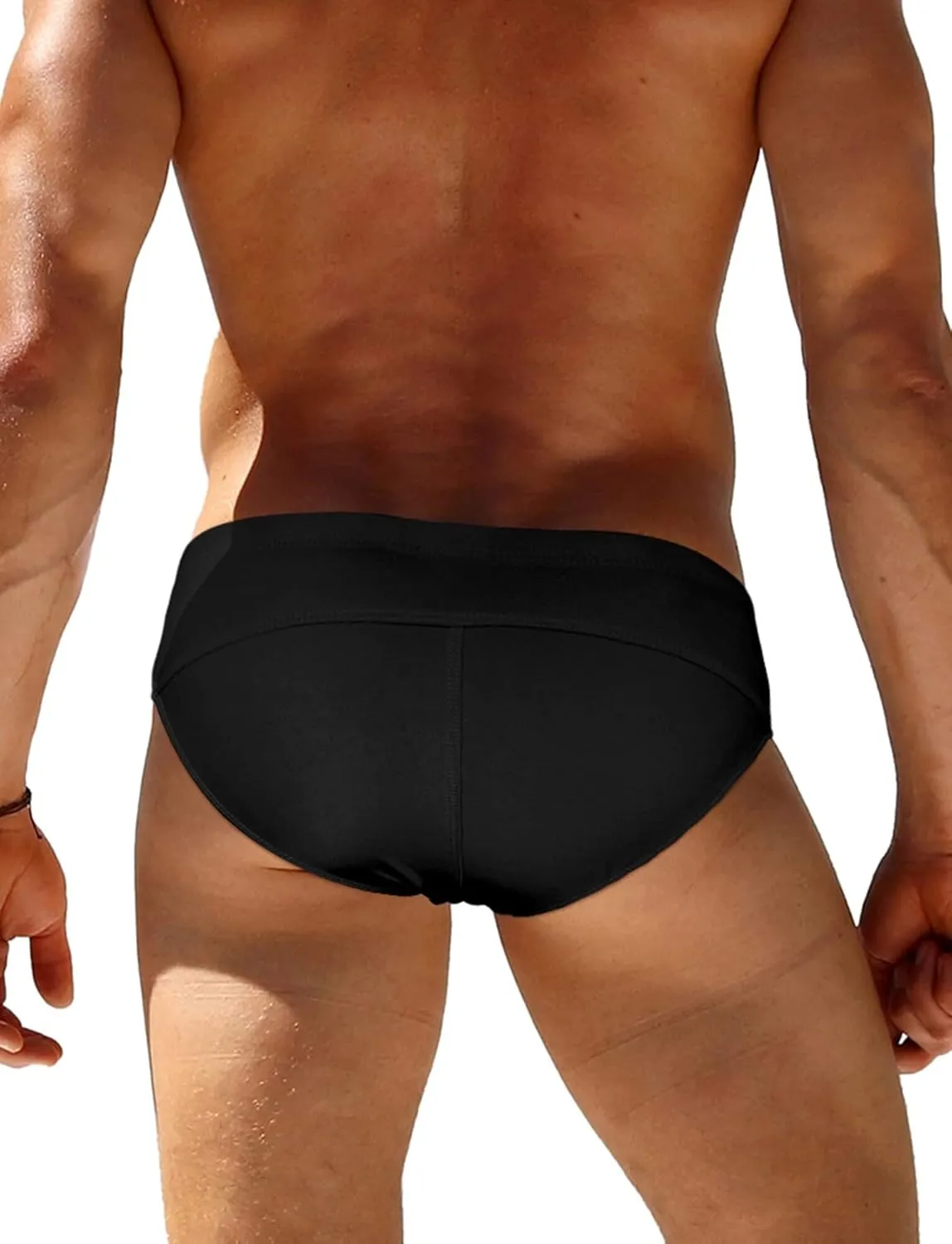 SEAUR Men’s Sexy Bikini Swim Briefs Stretch Low Rise Swimsuit Casual Beach Swimwear Quick Dry Athletic Bathing Suit