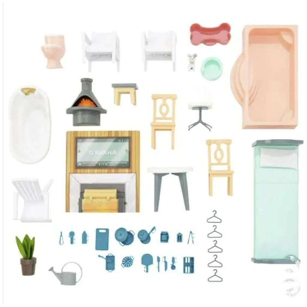 Secret Reveal Wooden Mansion Dollhouse with Lights, Sounds and 47 Accessories