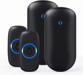 SECRUI Doorbell–Doorbell Wireless Kits for Front Door – Battery Operated Doorbell with 52 Chimes, Flash Lights, 5 Volume Levels – Waterproof Modern Doorbell (2 Push Buttons 2 Receivers)
