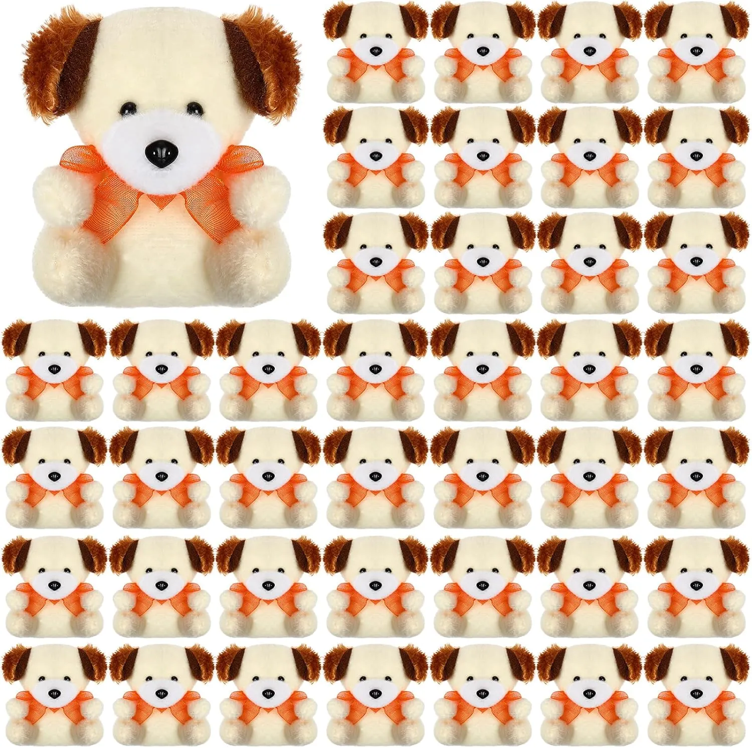 Shappy 50 Pcs Mini Animal Plush Toys Small Stuffed Animals Bulk Cute Tiny Plushies Keychains for Gift Party Carnival Prize(Dog)