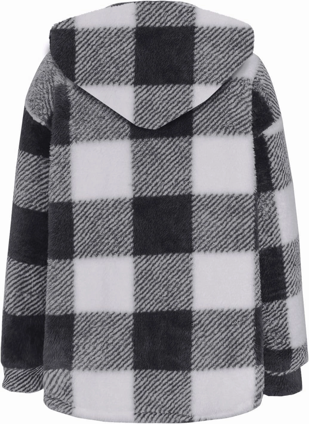 Sherpa Jacket For Women Fuzzy Fleece Winter Coats Plaid Button Down Shacket Casual Warm Teddy Coat Outwear 2023