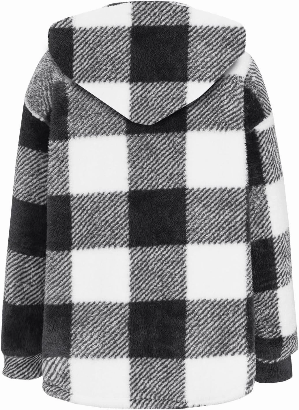 Sherpa Jacket For Women Fuzzy Fleece Winter Coats Plaid Button Down Shacket Casual Warm Teddy Coat Outwear 2023