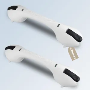 Shower Grab Bar 2 PCS Suction Grab Bars for Bathtubs and Showers, Heavy Duty Shower Handle Removable Shower Handrails for Kids and Elderly, Bathroom Safety Grip Waterproof(White)