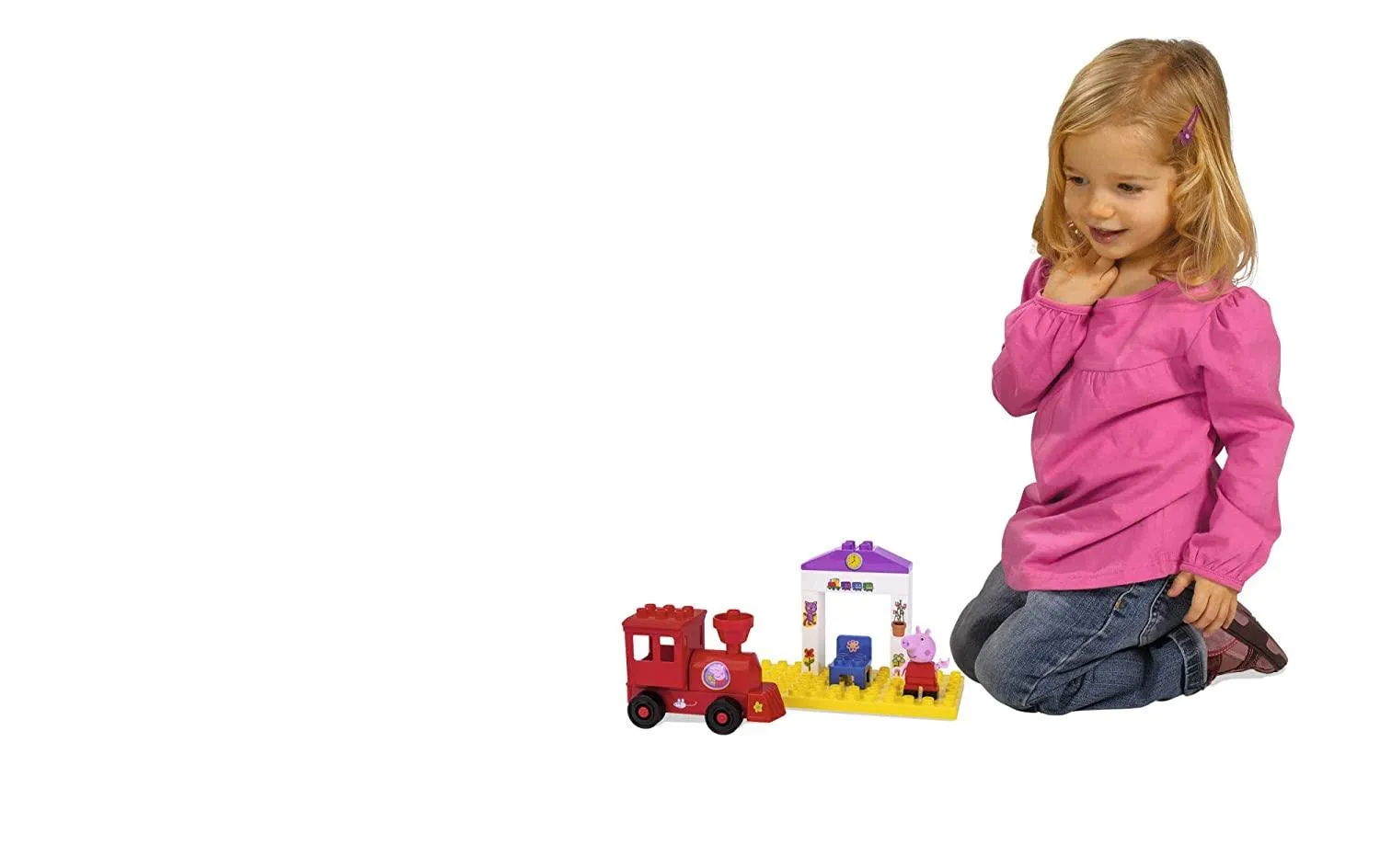 Simba Big Peppa Pig Play Train Stop Building Bricks Set
