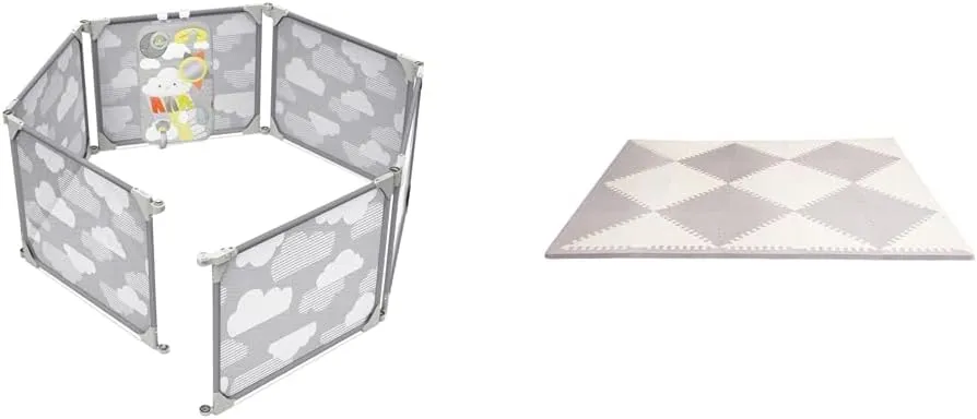 Skip Hop Baby Gate Enclosure with Foam Floor Tiles, 70" x 56"