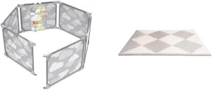 Skip Hop Baby Gate Enclosure with Foam Floor Tiles, 70" x 56"