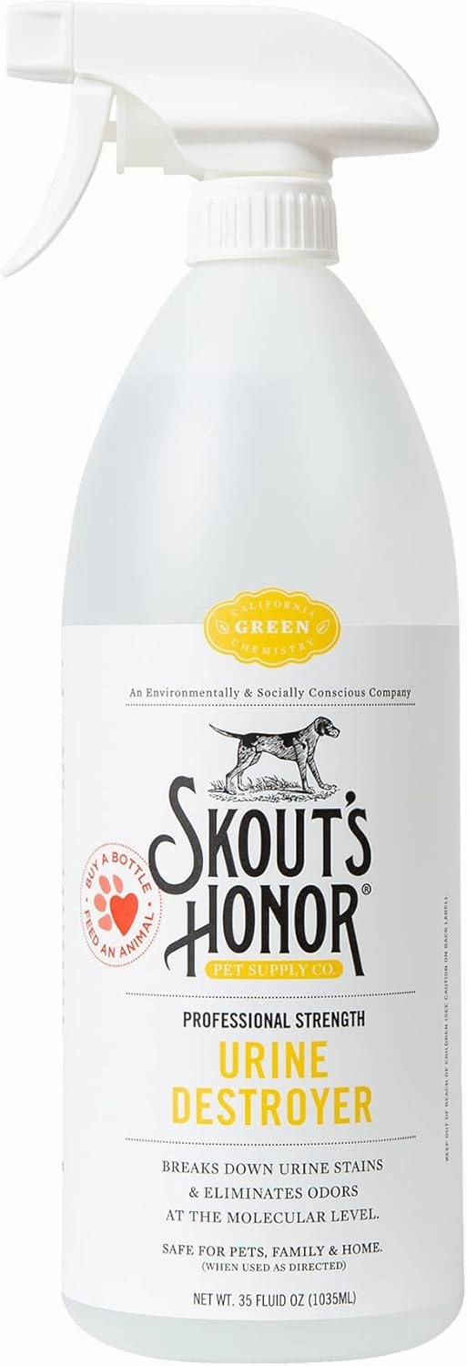 Skout's Honor Dog Urine Destroyer, Professional Strength, Plant-Powered, Cruelty-Free Urine Eliminator for Carpets and Indoor Living Spaces, 35 oz