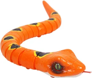Sliding Snake Simulation Plastic Toy Battery Powered Robot Reptile Prank Toy (Orange)