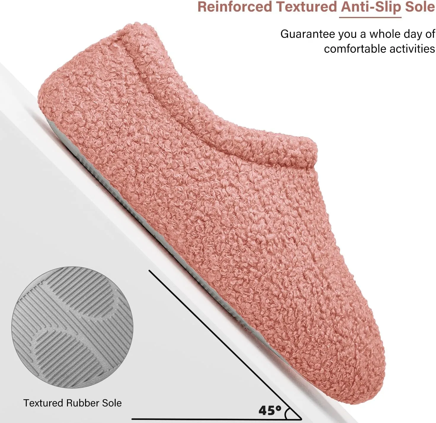 Slippers for Women Indoor Fuzzy Womens Mens Slippers Bedroom House Shoes with Memory Foam Curly Fleece for Indoor Outdoor