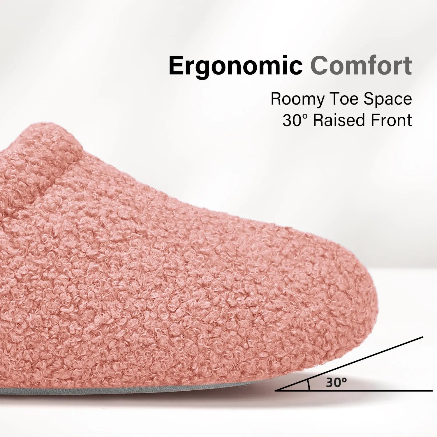 Slippers for Women Indoor Fuzzy Womens Mens Slippers Bedroom House Shoes with Memory Foam Curly Fleece for Indoor Outdoor