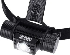 SLONIK 600 Lumens LED Headlamp Rechargeable with Head Strap – Ultra Bright Heavy-Duty Waterproof Headlamp for Adults - Hard Hat Light for Mechanics & Construction Workers - Running Lights for Runners