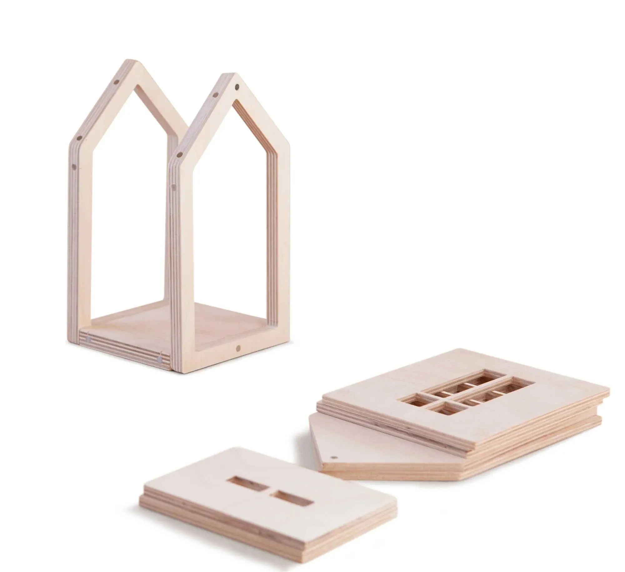 Small Plywood Magnetic Dollhouse