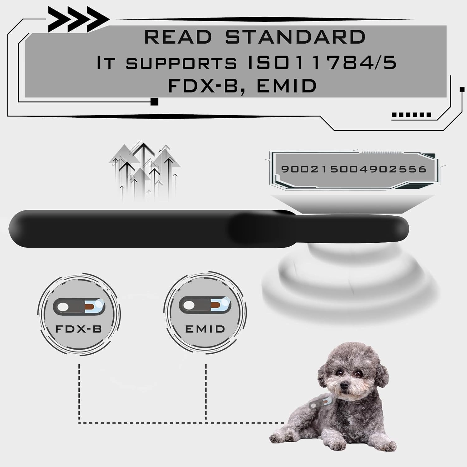 Smoostart Multifunction Bluetooth Microchip Scanner, Pet Microchip Reader with Latest Operating System, FDX-B/EMID 500 Records Data History Locally Available Or Upload to PC/Cell Phone/PAD