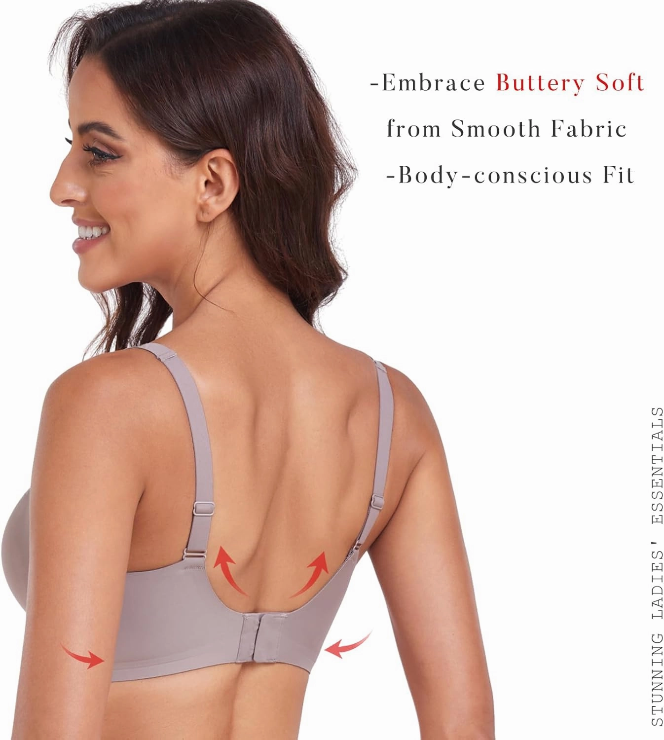 Smooth V Bras for Women No Underwire Seamless Plunge Bralettes T Shirt Sleep Everyday Bra with Bra Extender
