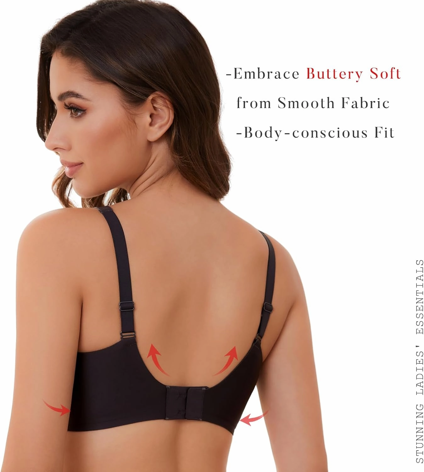 Smooth V Bras for Women No Underwire Seamless Plunge Bralettes T Shirt Sleep Everyday Bra with Bra Extender