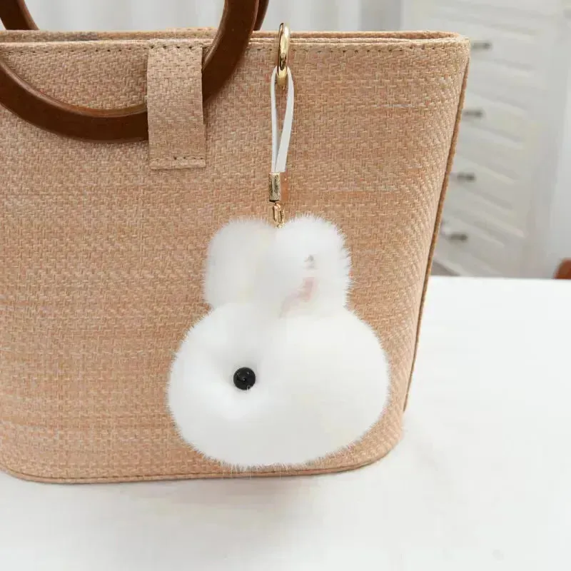 Snuggle-Soft Fur Bunny Plush Keychain